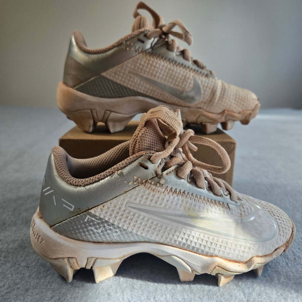 Nike Vapor Ultrafly 4 Keystone Kids Baseball Cleats White Silver DH5089-102 10C